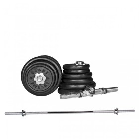 PACK DE FUERZA- SET DE 2 MANC. Y BARRA RECTA + 40 KL DE DISCOS